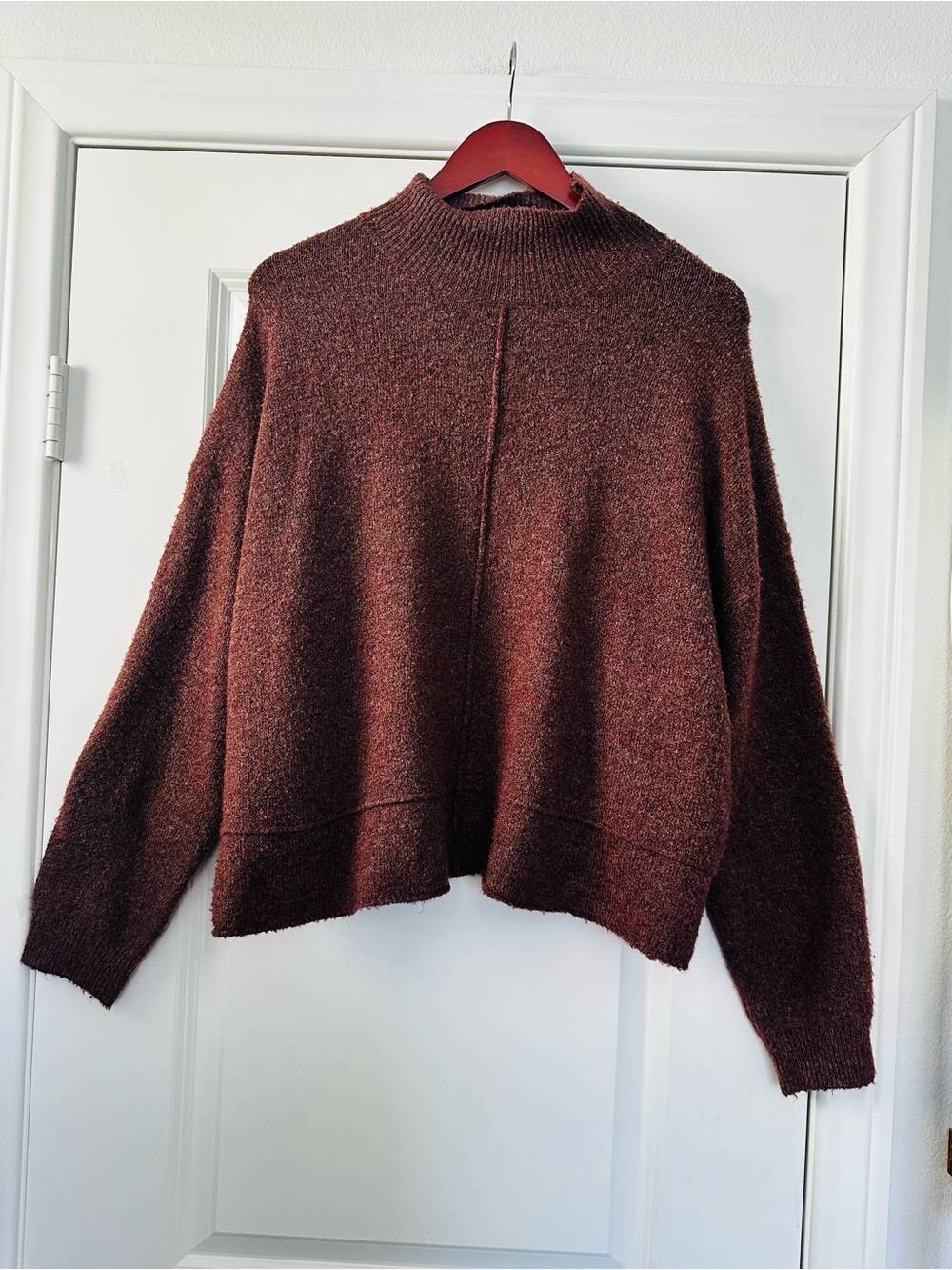 Max Studio Brown Cowl Neck Turtleneck Sweater Soft Luxe Size Large